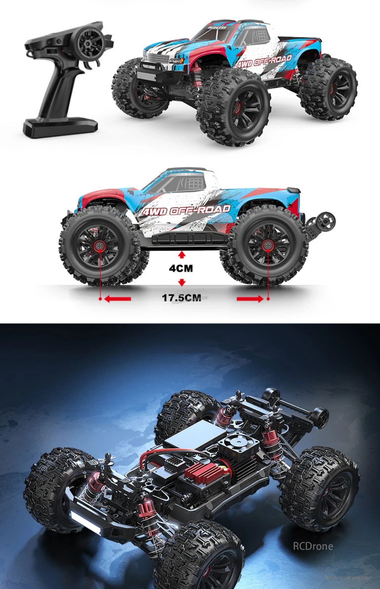 MJX Hyper Go 1/16 Brushless RC Car with 4WD and remote control.