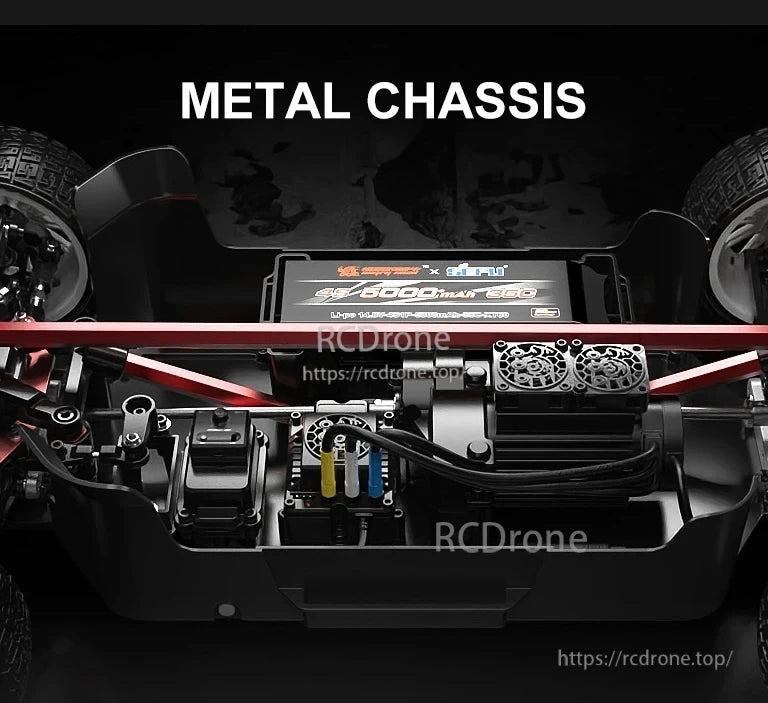 MJX Hyper Go RC Car, Metal chassis RC car with 48V 6000mAh battery and advanced electronics