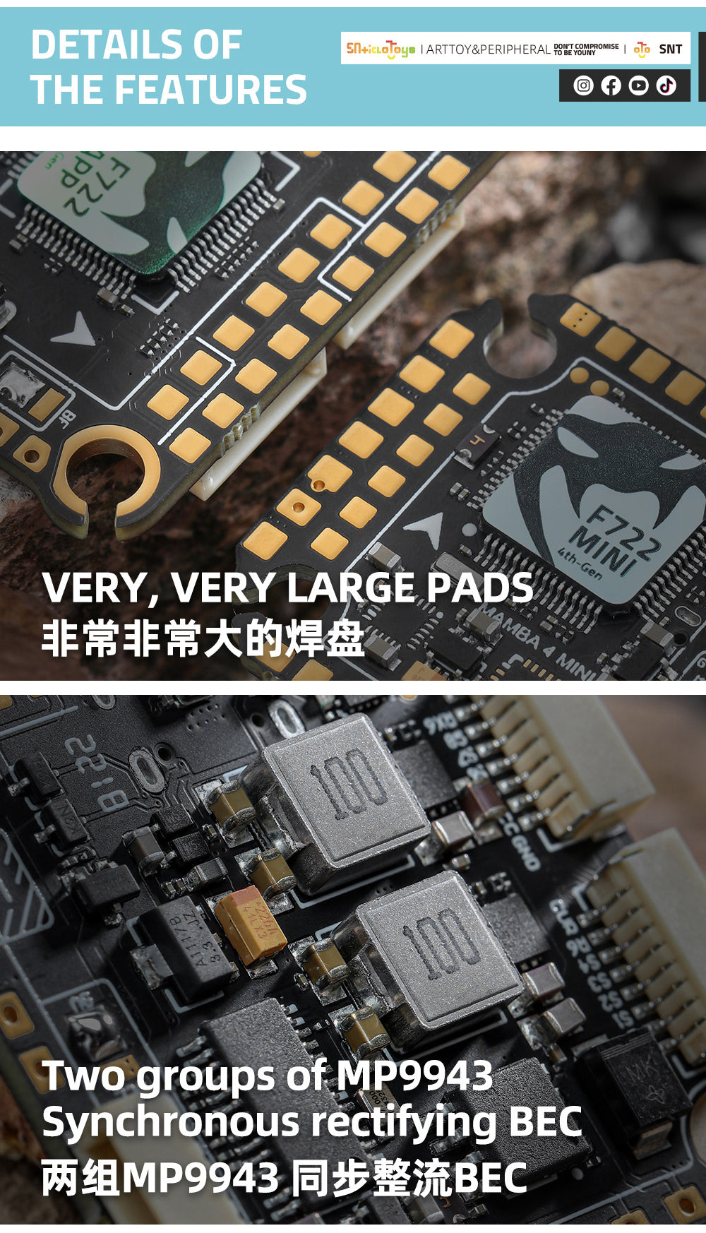 Diatone MAMBA F722 APP MK4 WIFI/DJI Flight Controller Stack - F7 45A/55A/65A 128K BLHeli32 ESC 6S 4in1 Dshot1200 Brushless ESC 12 VERY, VERY LARGE PADS 1313701*48 C9 Two groups