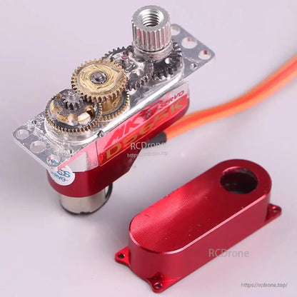 MKS DS65K Digital Servo, MKS DS65K digital servo: 2.20 kg-cm torque, 3.5–6.0V, for DLG/F3K gliders, red casing, exposed gears, 8.5mm size.