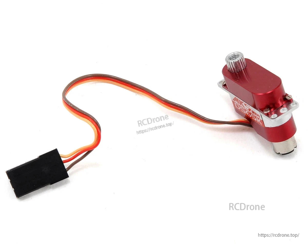 MKS DS65K Digital Servo, Red MKS DS65K servo for DLG/F3K gliders: 8.5mm, 3.5–6.0V, 2.20 kg-cm torque, three-wire connector.