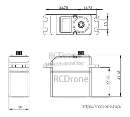 MKS DS660A+ High Torque Digital Servo, MKS DS660A+ digital servo with titanium gears, aluminum case, and high torque for precise control.