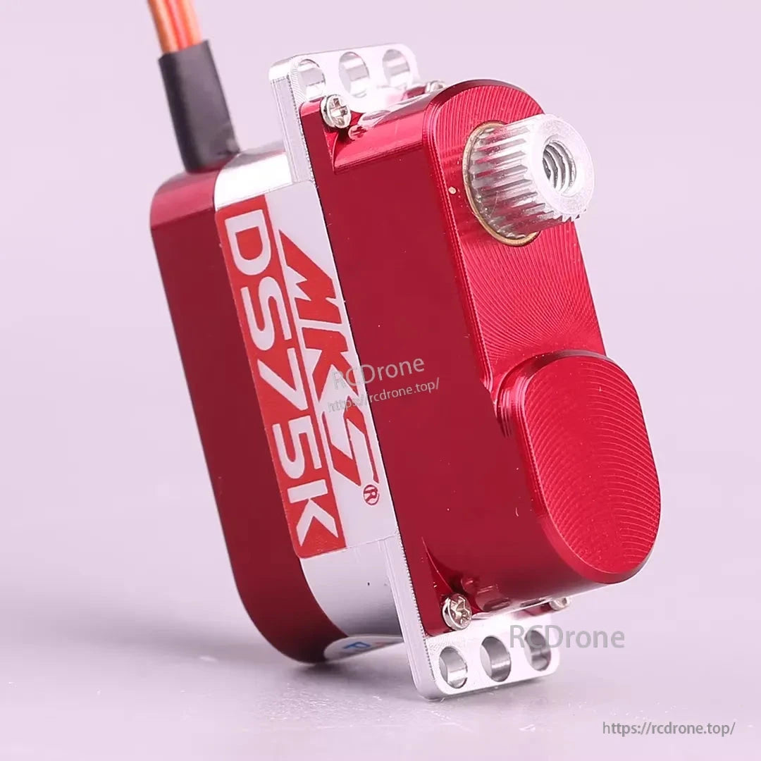 MKS DS75K Digital Micro Servo, MKS DS75K: 7.5g coreless micro servo with metal gears, 23x9x16.7mm, operates at 3.5–6.0V.