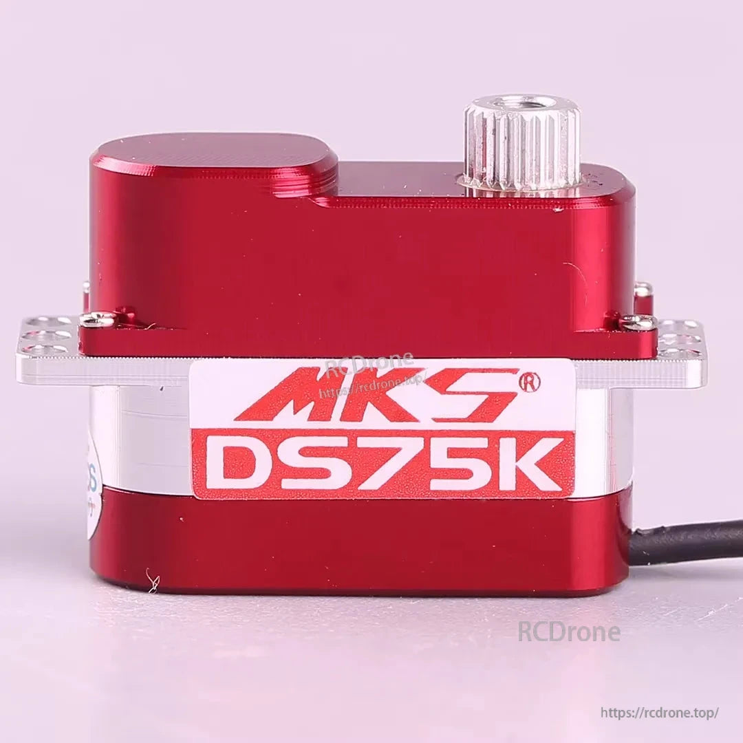 MKS DS75K Digital Micro Servo, MKS DS75K: 7.5g coreless micro servo with metal gears, 23x9x16.7mm, operating voltage 3.5–6.0V.