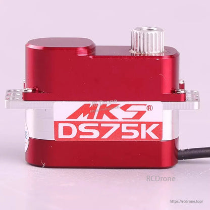 MKS DS75K Digital Micro Servo, MKS DS75K: 7.5g coreless micro servo with metal gears, 23x9x16.7mm, operating voltage 3.5–6.0V.