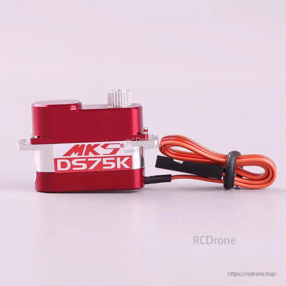 MKS DS75K Digital Micro Servo, MKS DS75K: 7.5g coreless micro servo with metal gears, 23x9x16.7mm, 3.5–6.0V.