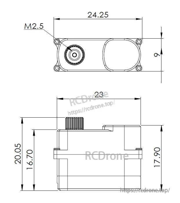 MKS DS75K-N Micro Servo Motor (No Mounting Tab) Coreless, Metal Gear, 3.5V-6.0V, 7.4 g