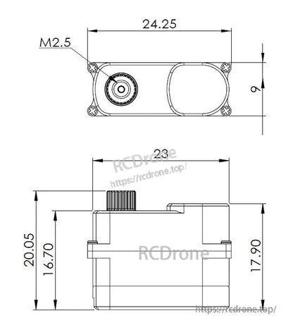MKS DS75K-N Micro Servo Motor (No Mounting Tab) Coreless, Metal Gear, 3.5V-6.0V, 7.4 g