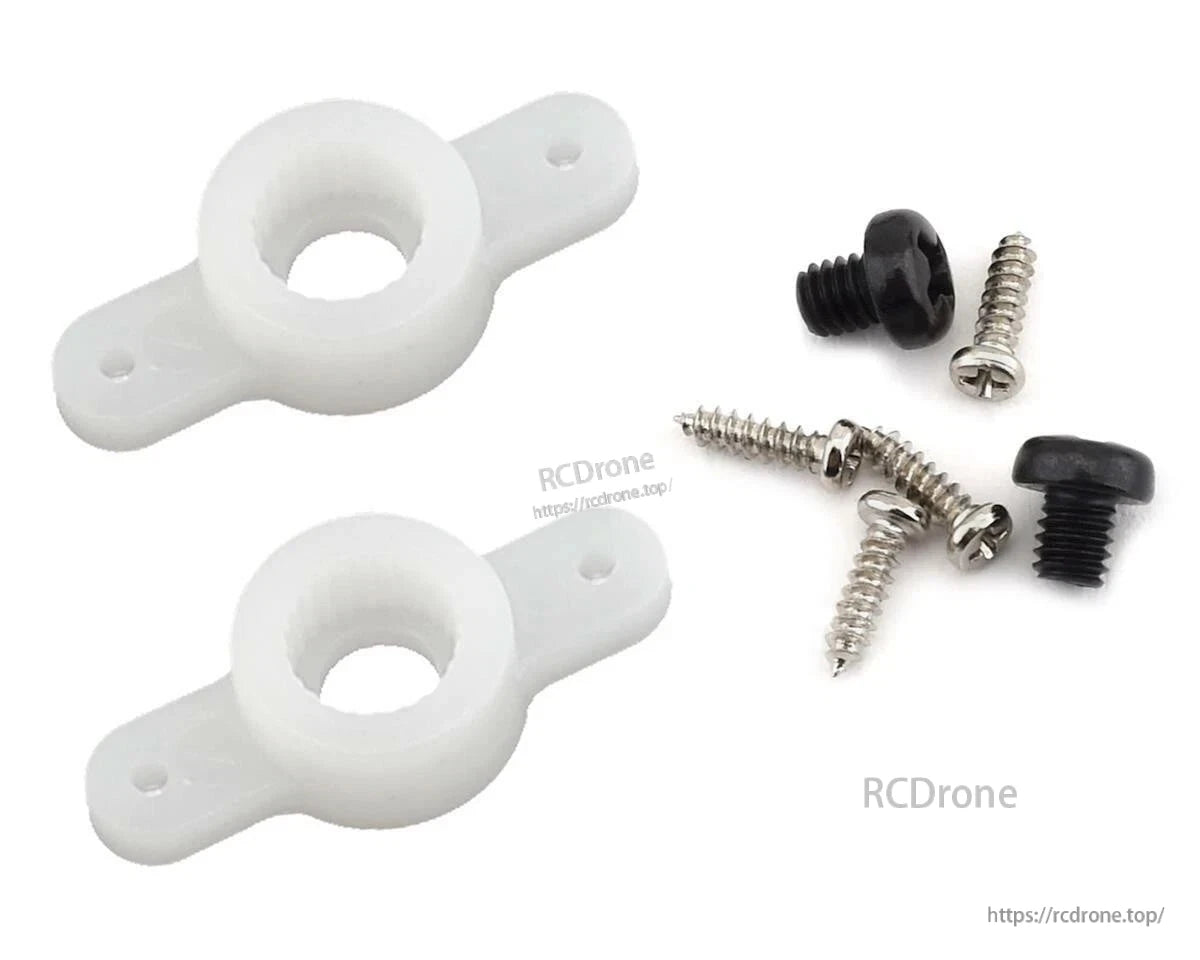 MKS HB75K / HV75K High-Voltage Digital Servo, White servo mounts with screws for glider wings