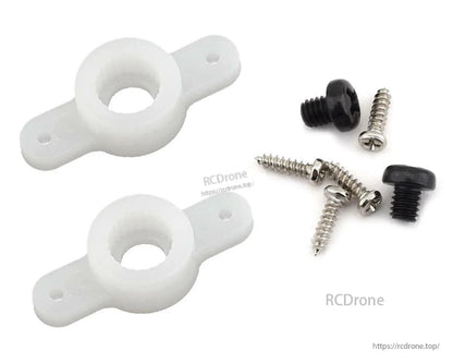 MKS HB75K / HV75K High-Voltage Digital Servo, White servo mounts with screws for glider wings