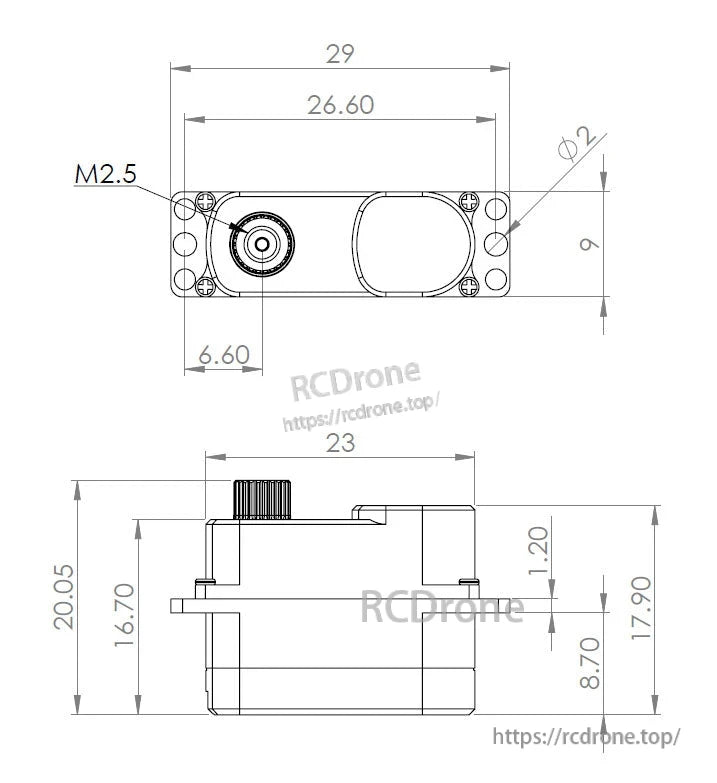 MKS HB75K / HV75K High-Voltage Digital Servo Motor for DLG, HLG, F3K Glider Wing (7.5 g)