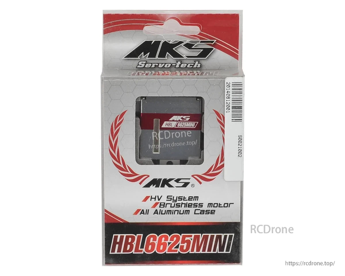 The MKS HBL6625MINI servo offers high-voltage, brushless power with 6.0 kg-cm torque in a compact, durable aluminum case for demanding RC use.