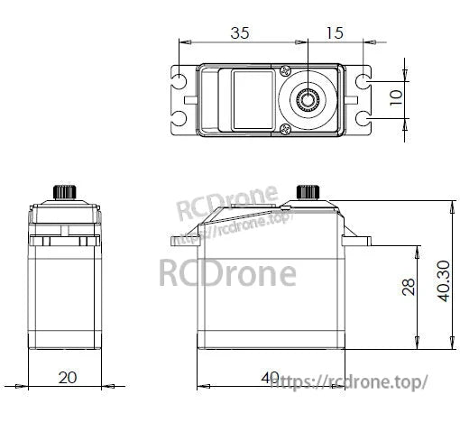 MKS HBL669 Tail Rotor Servo, MKS HBL669 servo motor specs dimensions for RC helicopters