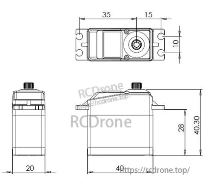 MKS HBL669 Tail Rotor Servo, MKS HBL669 servo motor specs dimensions for RC helicopters