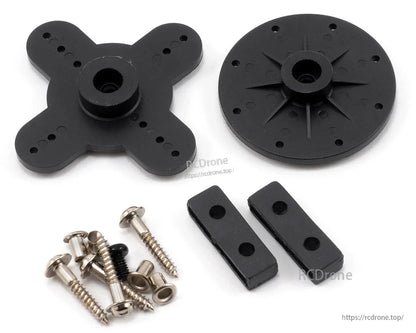 MKS HBL950 Swashplate Servo, Black plastic parts with screws for RC helicopter.