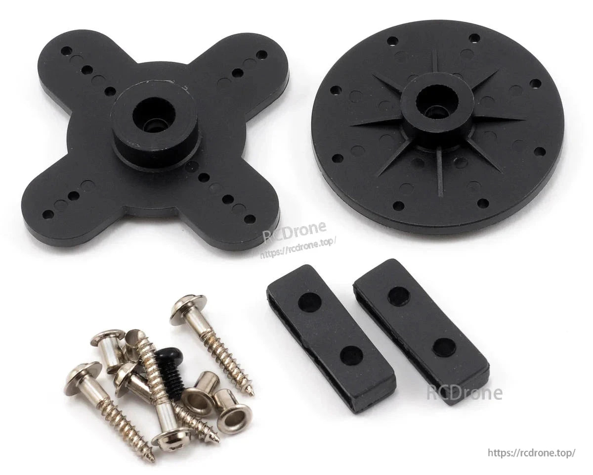 MKS HBL980 Servo, Black plastic parts with screws for RC helicopter tail rotor assembly
