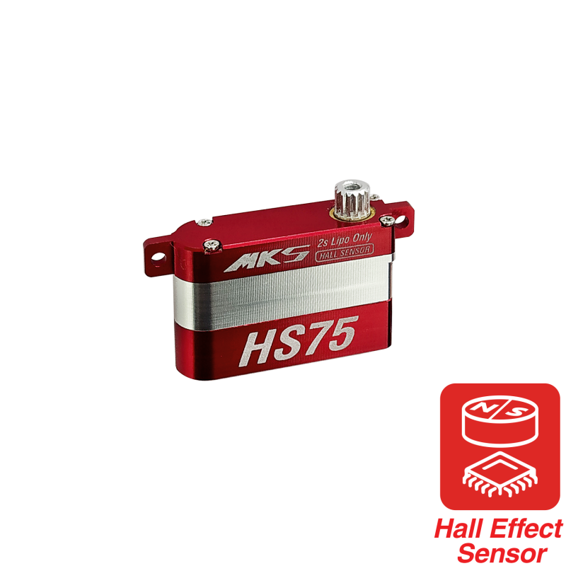 MKS Servo, MKS HS75 Hall Effect servo: high torque, lightweight, 2S LiPo only, ideal for wing/aileron applications.