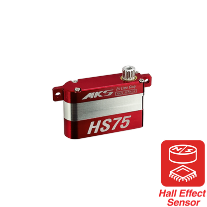 MKS Servo, MKS HS75 Hall Effect servo: high torque, lightweight, 2S LiPo only, ideal for wing/aileron applications.