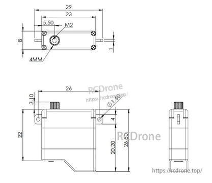 MKS HV6120 Brushless Metal Gear Digital Wing Servo, MKS HV6120 servo: 5kg-cm torque, 0.089s speed, 11g weight, operates at 3.5–8.4V.
