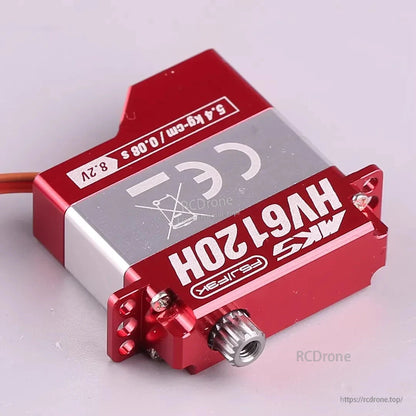 MKS HV6120H Digital Wing Servo, MKS HV6120H digital wing servo: coreless metal gear, 5.4kg-cm torque, 0.08s speed, high voltage (8.2V).
