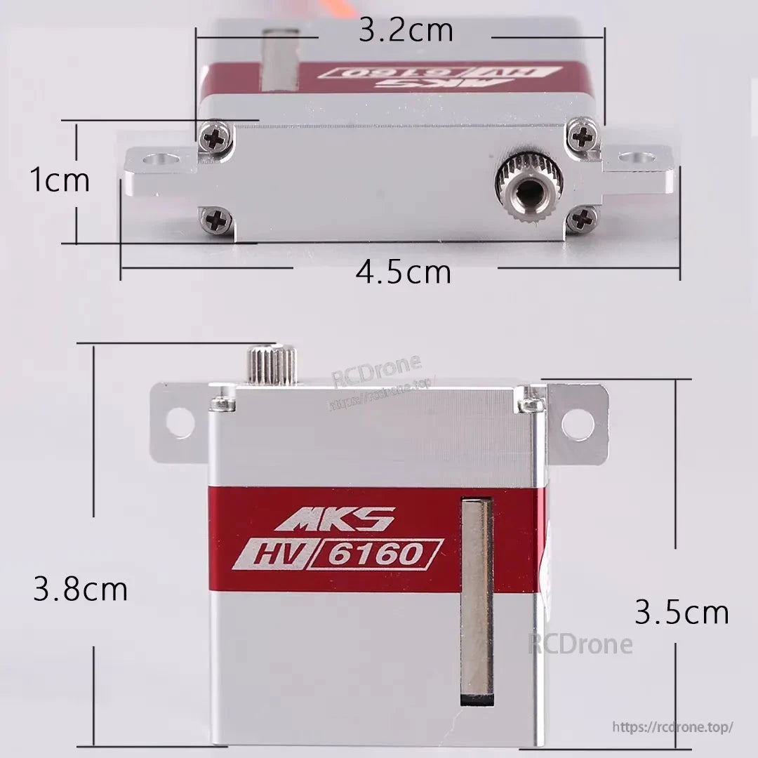 MKS HV6160 Servo, MKS HV6160 servo: metal gear, high-voltage digital, 18.6kg-cm torque, 0.133s speed, ideal for thin-wing applications.