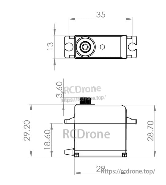 MKS HV69 Metal Gear Micro Digital Servo Dimensions