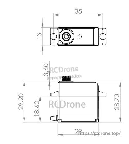 MKS HV69 Metal Gear Micro Digital Servo Dimensions