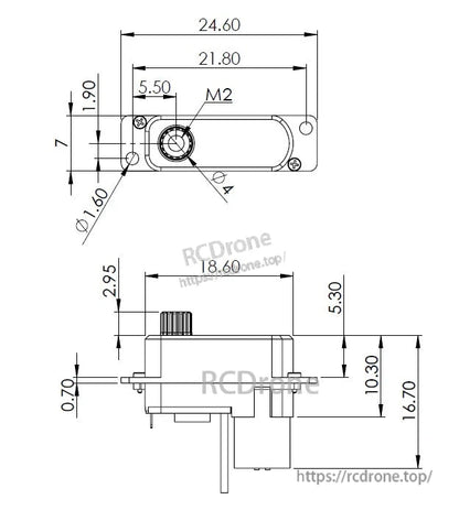 MKS HV70H Servo, MKS HV70H micro servo: 5.4g, metal gears, compact size, ideal for glider planes.