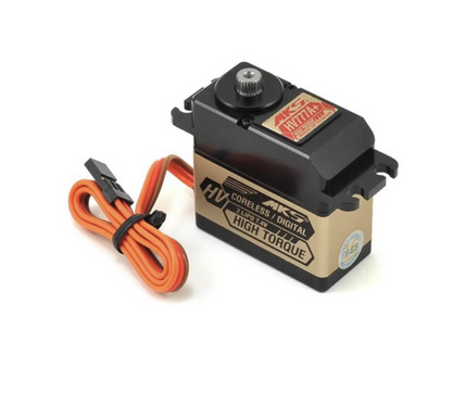 MKS HV777A+ coreless digital servo offers high torque, 2S LiPo compatibility, includes orange cable, and features premium performance design.