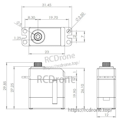MKS HV93i HV Micro Tail Servo, MKS HV93i micro tail servo for RC helicopters: coreless, metal gear, operates at 6–8.4V.