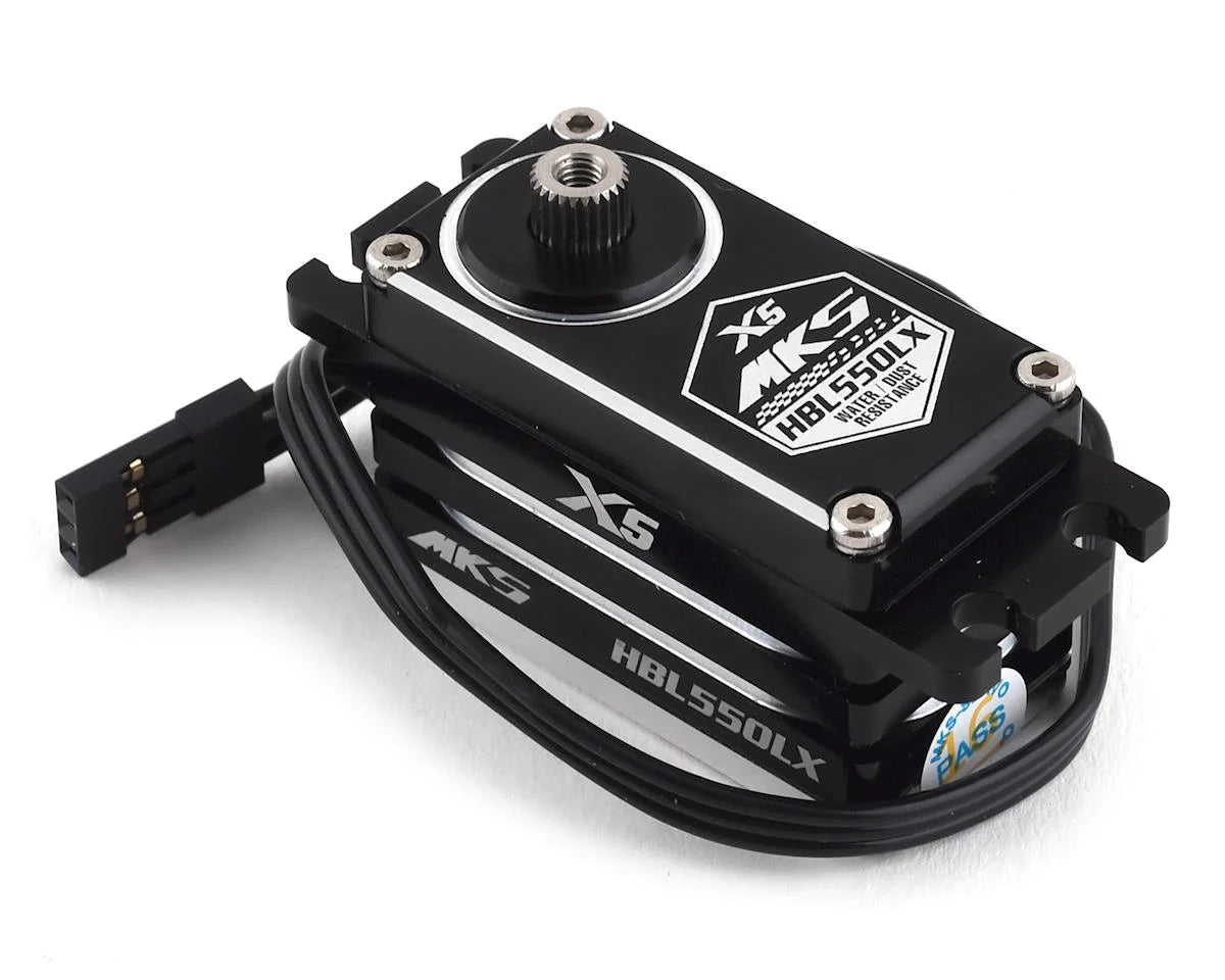 MKS X5 HBL550LX brushless servo is water/dust resistant and compatible with high voltage.