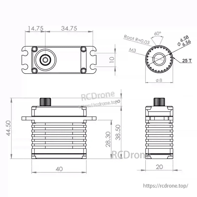 MKS X8 Brushless Servo, High-quality brushless metal-gear digital servo motor with PWM control, suitable for large-scale aircraft, helicopter cyclic controls, and high-force surface control surfaces.
