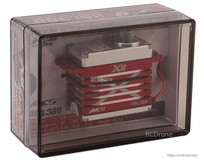 The MKS X8 HBL388 servo offers high torque (50–60 kg-cm), fast speed, and precision for demanding RC applications.