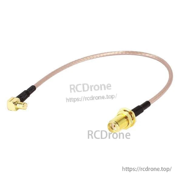 MMCX to SMA antenna pigtail cable with right-angle MMCX plug and SMA female bulkhead connector