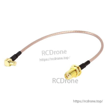MMCX to SMA antenna pigtail cable with right-angle MMCX plug and SMA female bulkhead connector