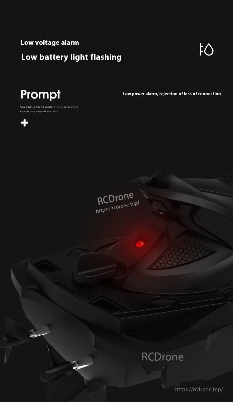 MN MODEL LM13-A Mini Jet Ski RC Boat, Low voltage and battery warnings trigger alarms, flashing lights, and connection loss alerts to prompt user action.