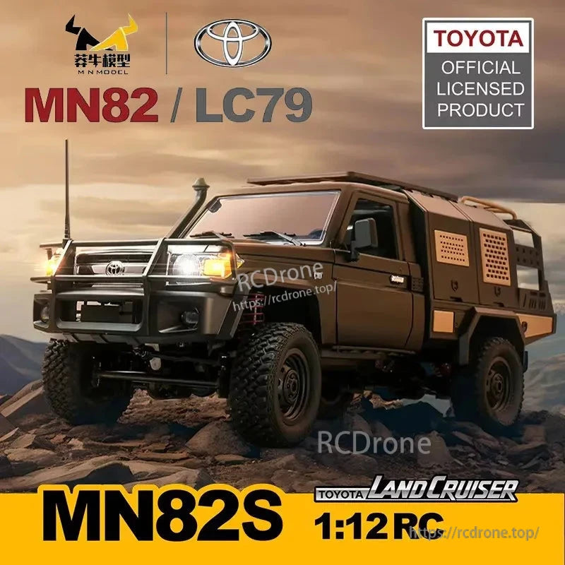 Officially licensed Toyota 1/12 scale RC truck with two-stage shifting and proportional control for precise driving.