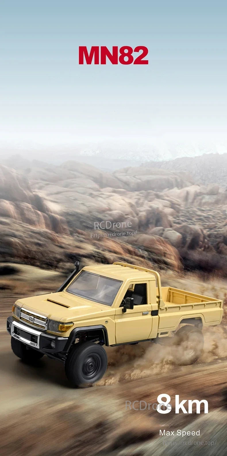 MN82 Pro RC Truck, The MN82S has a larger battery compared to the MN82 and MN82 Pro.