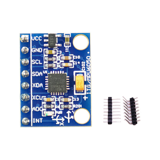 Yahboom MPU6050 6-Axis IMU Sensor module with 8-pin header set, top view