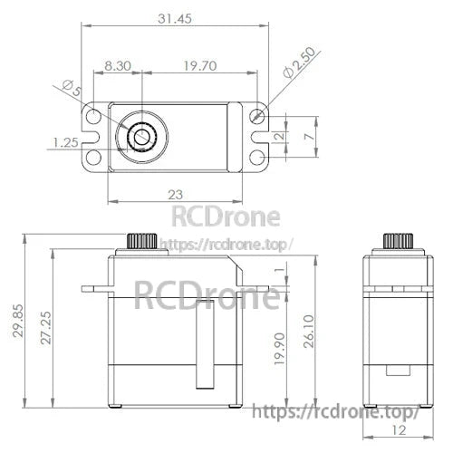 MSK DS95 Servo, MSK DS95 servo offers 2.44–3.05 kg-cm torque, 0.053s speed, 4.8–7.0V range, and precise dimensions.