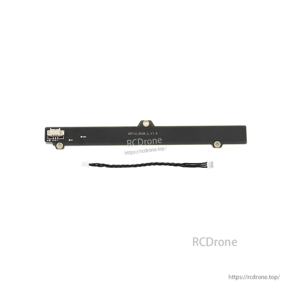 MT12 RGB LED light board strip with 3-pin connector and twisted wire lead, RCDRone branded