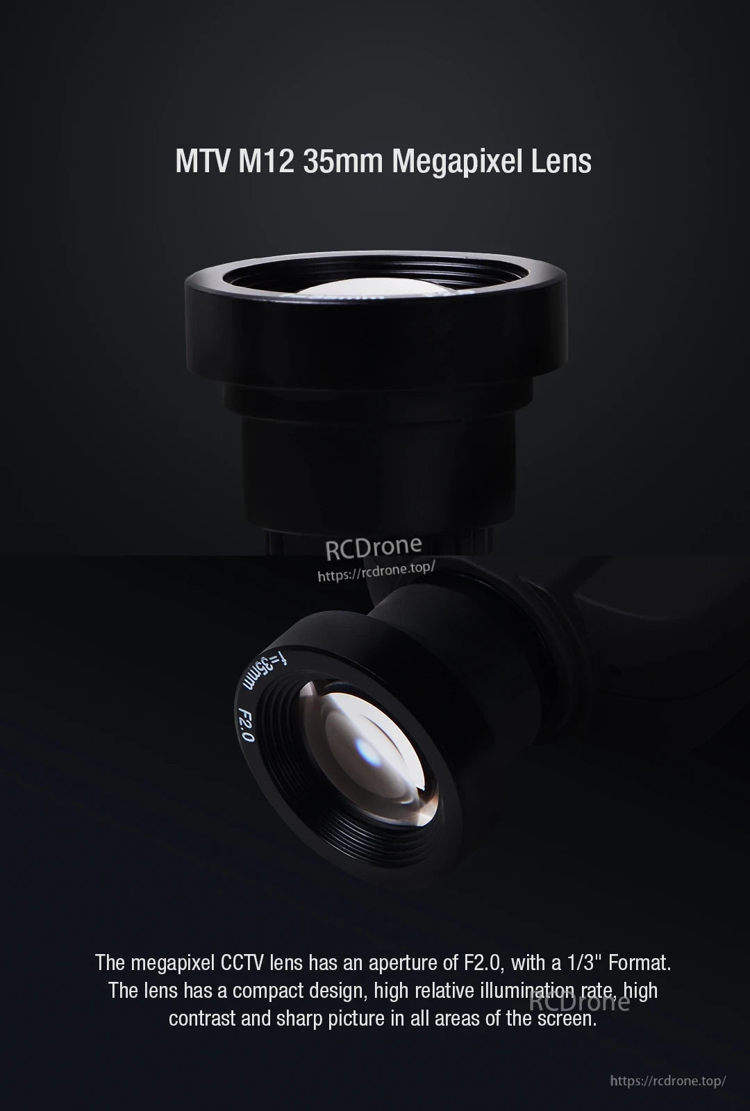 MTV M12 35mm Megapixel IR block Lens For Legend 2 Airsoft HD Cam