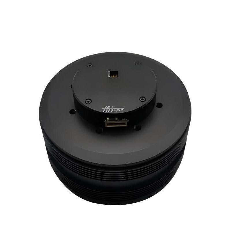 MUWEIDU K12060 24V 60W brushless DC FOC servo motor, top view showing RS485/CAN port area