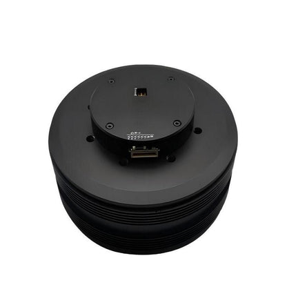 MUWEIDU K12060 24V 60W brushless DC FOC servo motor, top view showing RS485/CAN port area