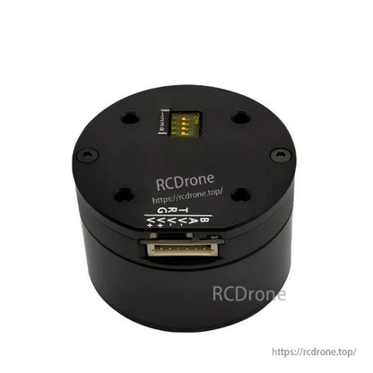 Top view of K4030 motor module showing pin labels (A/B, V+, V-, GND) and connector port