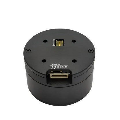 MUWEIDU K5030 integrated drive servo motor, top view showing encoder window and connector port
