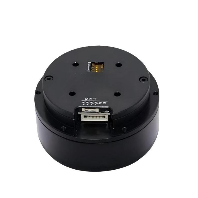 MUWEIDU K6020 brushless DC servo motor, 24V, top view showing connector block and mounting holes