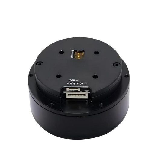 MUWEIDU K6020 brushless DC servo motor, 24V, top view showing connector block and mounting holes