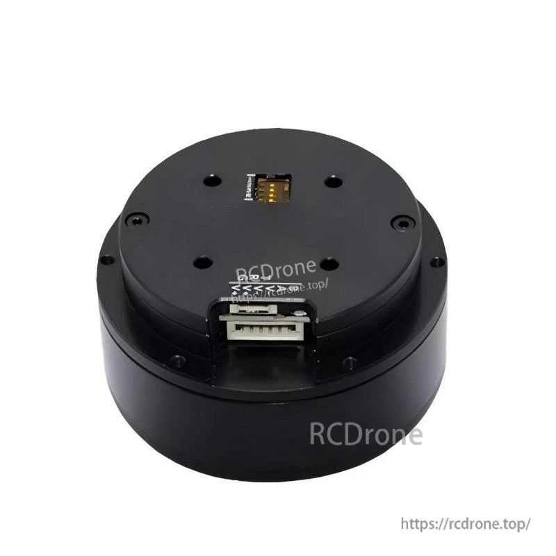 Top-side view of the MUWEIDU K6020 servo motor housing with dual connectors and screw mounting points