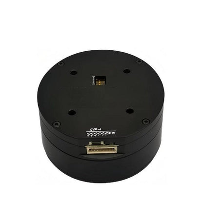 MUWEIDU K7028 brushless DC servo motor with integrated driver, top view showing multi-pin connector